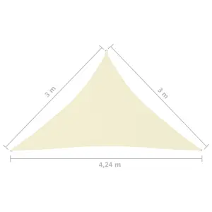 Berkfield Sunshade Sail Oxford Fabric Triangular 3x3x4.24 m Cream