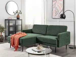 Right-Hand Corner Sofa BREDA Dark Green Fabric 2 Seater Right Hand