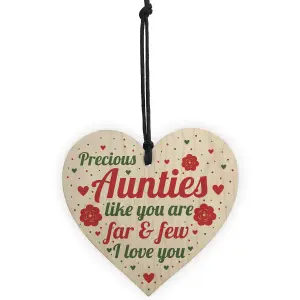 Red Ocean Auntie Aunt Aunty Gifts For Birthday Christmas Handmade Wooden Heart Plaque Friendship Gift For Auntie And Uncle