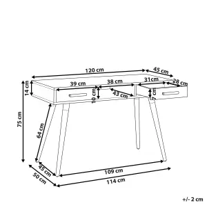 Home Office Desk with Storage White FRISCO