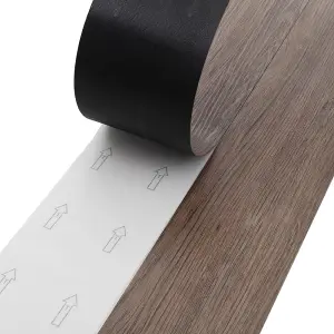 Brown Rustic Wood Grain Effect Self Adhesive PVC Flooring Planks Waterproof Covering 5m², Set of 36