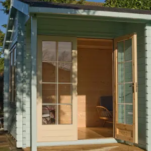 Shire Twyford 14x17 ft & 2 windows Apex Wooden Cabin with Felt tile roof - Assembly service included