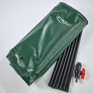 Collapsible Rain Barrel - 50 Gallon Eco Friendly Foldable Water Butt with Overflow Pipe, Leaf Guard, Tap & Valve - H68cm x 58cm