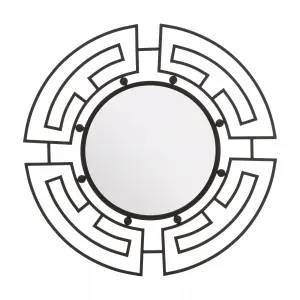 Interiors by Premier Jalal Black Metal Frame Round Wall Mirror