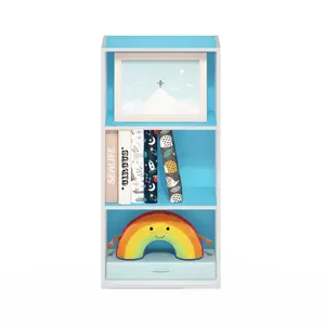 Aliesha Open Shelf Bookcase Light Blue/White / 79.8cm H x 39.5cm W x 23.7cm D