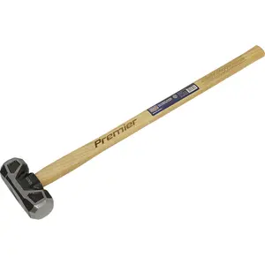 8lb Hardened Sledge Hammer - Hickory Wooden Shaft - Drop Forged Carbon Steel