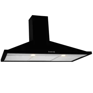 Leisure H102PK Stainless steel Chimney Cooker hood (W)100cm - Black