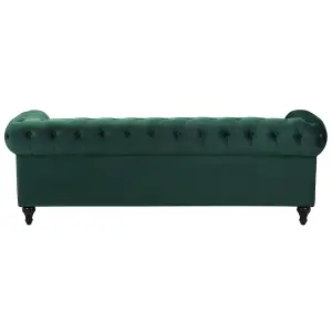 Velvet Living Room Set Green CHESTERFIELD