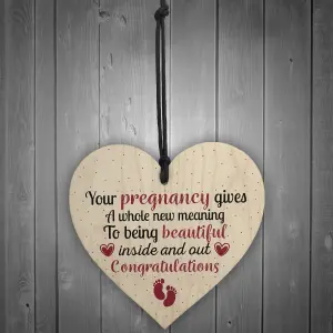 Red Ocean Pregnancy Congratulations Mum Mummy Dad To Be New Baby Shower Gift Wood Heart Keepsake Plaque