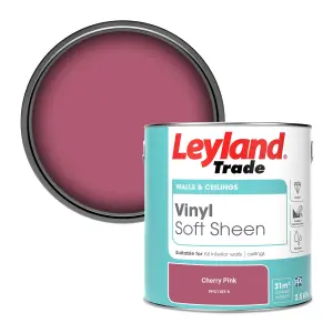 Leyland Trade Vinyl Soft Sheen Walls & Ceilings Emulsion Paint Cherry Pink (PPG1183-6) - 2.5L