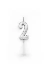 Shatchi Silver 2 Number Candle Birthday Anniversary Party Cake Decorations Topper