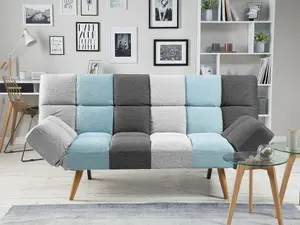 Beliani Retro Sofa Bed INGARO Blue