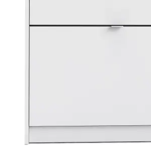 Shoes Shoe cabinet  w. 2 tilting doors and 1 layer White