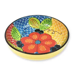 Classic Spanish Hand Painted Pattern Kitchen Dining Decor Large Bowl (Diam) 30cm Fish Scales