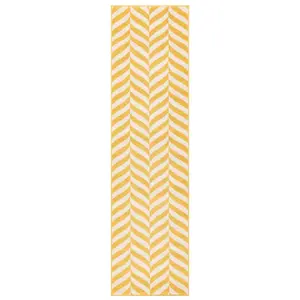 Grey Chevron Modern Striped Geometric Easy to clean Rug for Dining Room-66 X 240cm (Runner)