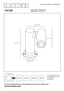 Lucide Tatum Modern Garden Spotlight Outdoor - LED - 1x4,5W 3000K - IP65 - Anthracite