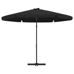 Berkfield Outdoor Parasol with Steel Pole 300 cm Black