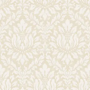 Galerie Stripes And Damask 2 Beige Stitched Damask Smooth Wallpaper