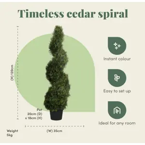 Blooming Artificial - 120cm / 4ft Artificial Cedar Spiral