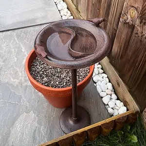 Woodside Cast Iron Standing Bird Feeder Bath