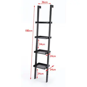 180cm H x 36.5cm W Ladder Bookcase