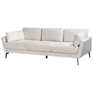 4 Seater Fabric Sofa Beige NENOLA