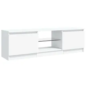 vidaXL TV Cabinet with LED Lights White 120x30x35.5 cm