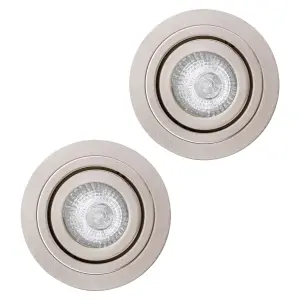 Litecraft 2 Pack Satin Chrome 1 Lamp Modern Bathroom Downlights