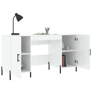 Berkfield Desk High Gloss White 140x50x75 cm Engineered Wood