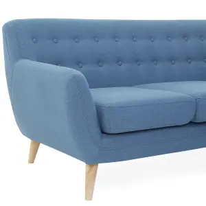 3 Seater Fabric Sofa Blue MOTALA