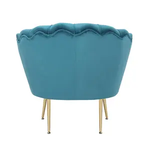 Velvet Teal Daisy Accent Chair