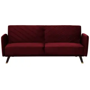 Sofa Bed SENJA Dark Red Velvet