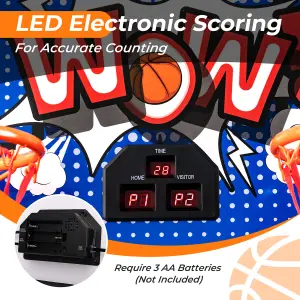 Costway 8 IN 1 Basketball Arcade Game Indoor Sport Basketball Arcade Shootout Scoreboard