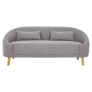 Interiors By Premier Stylish Grey Linen Sofa, Contemporary Seater Sofa For Livingroom, Comfortable Mid Century Sofa For Bedroom