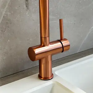 Liquida W15CP Single Lever Swivel Spout Pull Out Copper Kitchen Mixer Tap