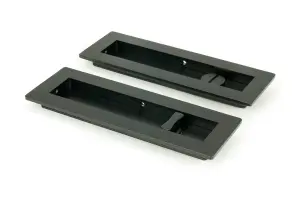 From The Anvil Matt Black 175mm Plain Rectangular Pull - Privacy Set