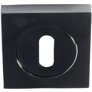 Square Lock Profile Escutcheon 51 x 51mm Concealed Fix Black Nickel