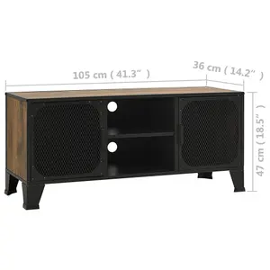 Berkfield TV Cabinet Rustic Brown 105x36x47 cm Metal and MDF