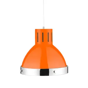 Interiors by Premier Orange and Chrome Pendant Light