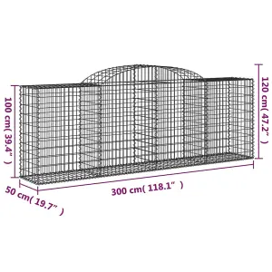 Berkfield Arched Gabion Baskets 20 pcs 300x50x100/120 cm Galvanised Iron