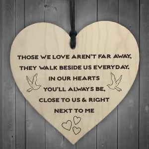 Red Ocean You'll Always Be Next To Me Wooden Hanging Heart Plaque