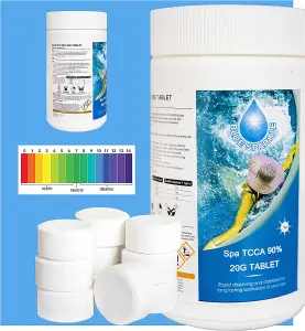 BLUE SPARKLE 1 Kg Chlorine Tablets Water Treatment for Rapid Disinfecting and Cleaning of Hot Tub Spa and Swimming Pool