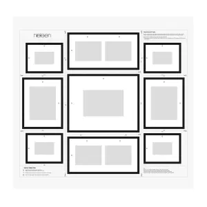 nielsen 9 Piece Picture Frame Set/Gallery Wall for 11 Photos - Black