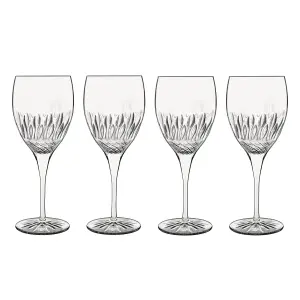 Luigi Bormioli Diamante Clear Round Crystal Dishwasher Safe Chianti Red Wine Glasses Set 520ml Pack of 4