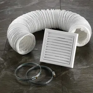 White Vent Kit for Wall Mounted Bathroom Extractor Fan