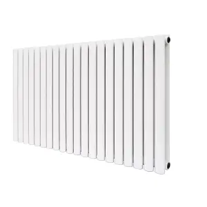 Right Radiators 600x1180mm Horizontal Double Oval Column Designer Radiator White