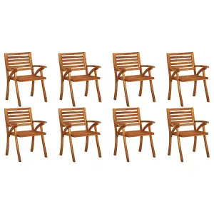 Berkfield Garden Chairs 8 pcs Solid Acacia Wood