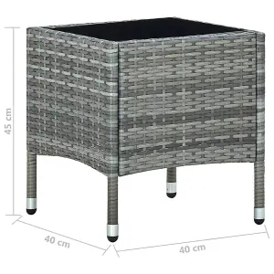 Berkfield Garden Table Grey 40x40x45 cm Poly Rattan