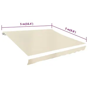 Berkfield Awning Top Sunshade Canvas Cream 500x300 cm