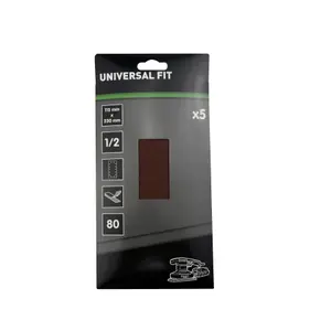 Universal Fit 80 grit Red 1/2 sanding sheet (L)230mm (W)115mm, Pack of 5